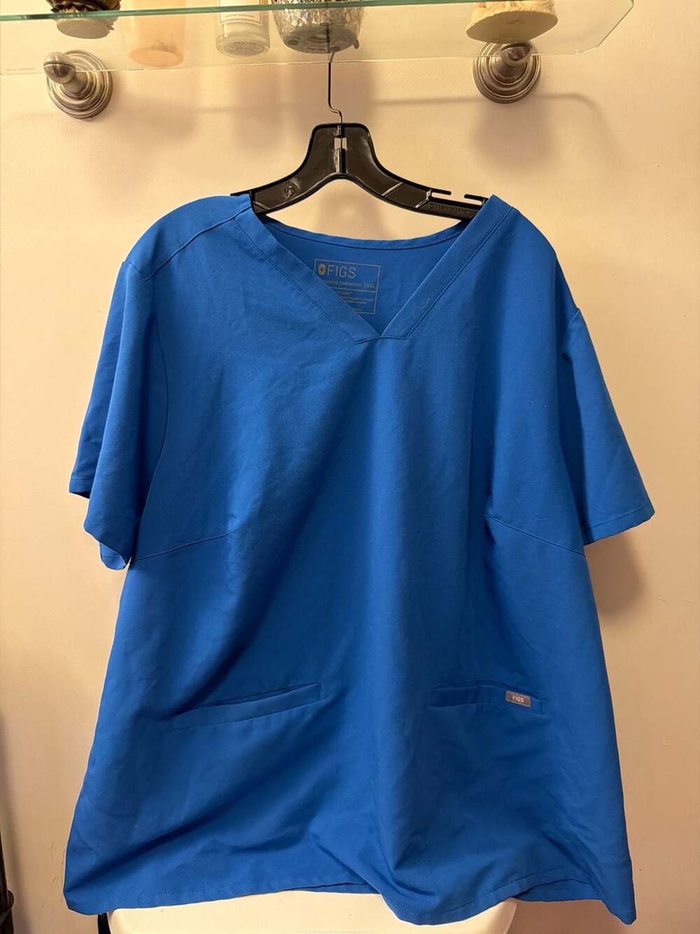 FIGS Technical Collection 3-Pocket Casma Scrub Top Royal Blue 5XL